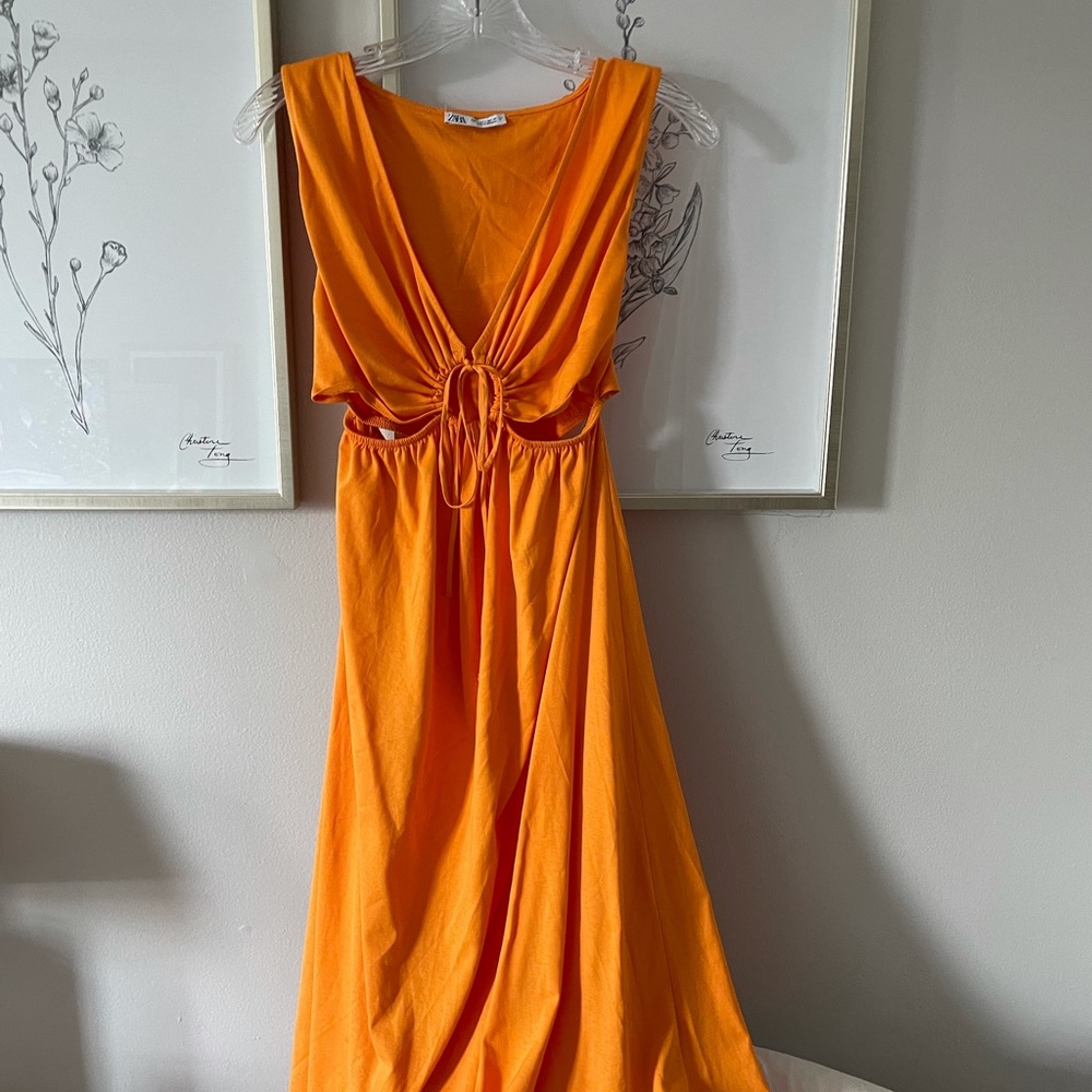ZARA cut out midi dress size M